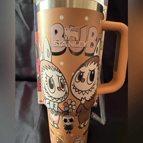 New Stanley Tan/Peach Tumbler Monster Family Design with Special Box and a Straw - Picture 2 of 14